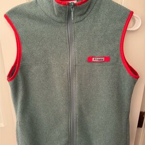 Columbia Fleece Vest in Gray with Red Accents